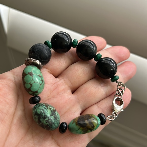 🖤Vtg Turquoise Sterling Silver bracelet - Picture 13 of 14